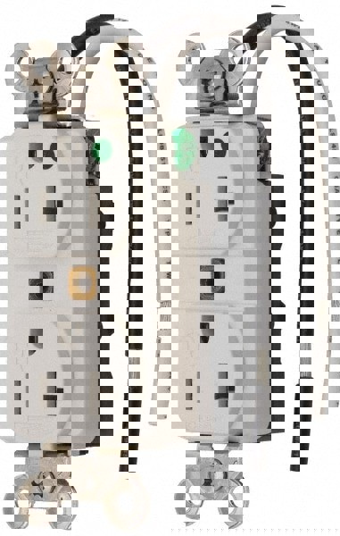 Straight Blade Duplex Receptacle: NEMA 5-20R, 20 Amps, Self-Grounding